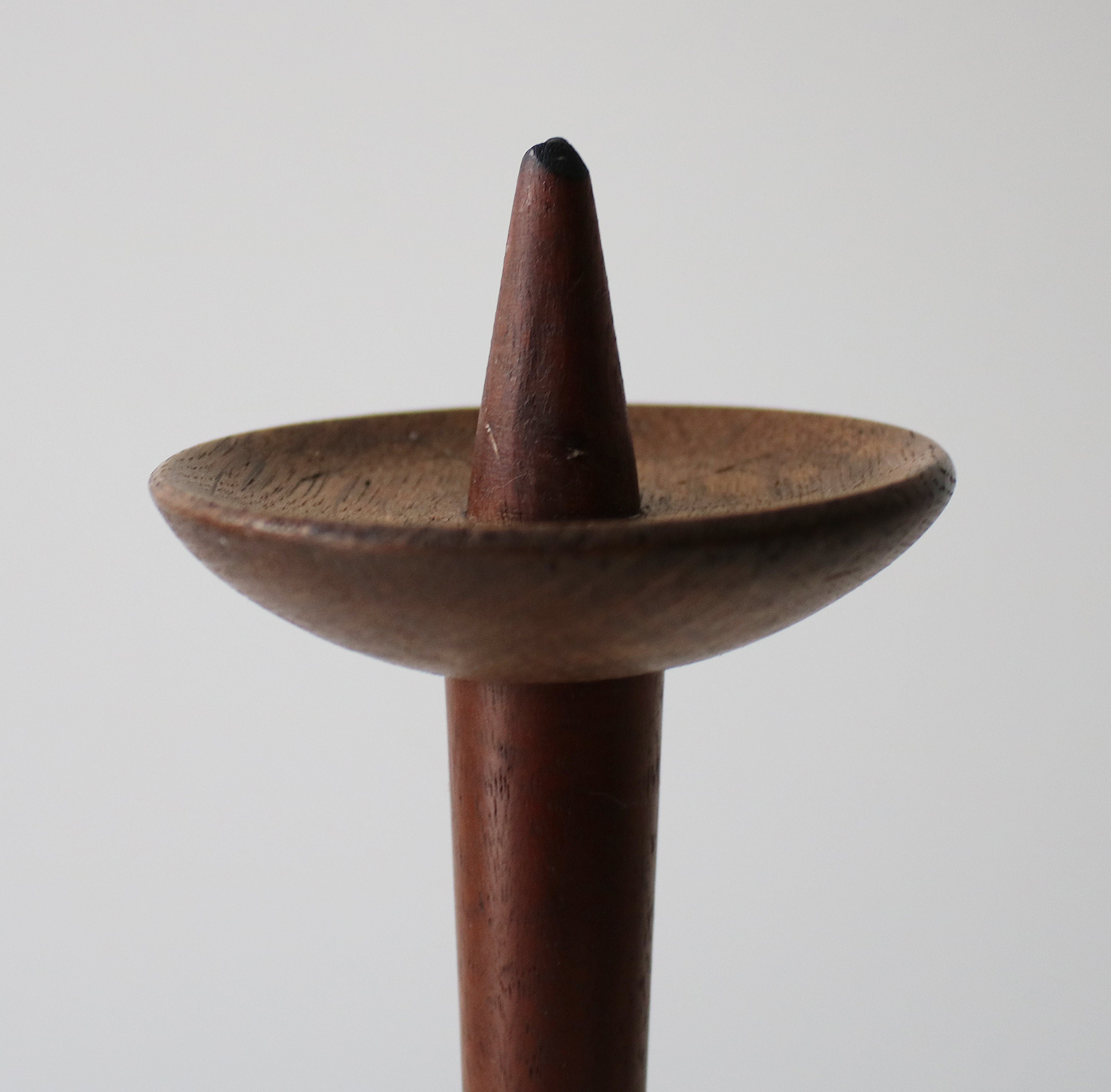 Pair of Danish mid century wooden candlesticks oak/teak