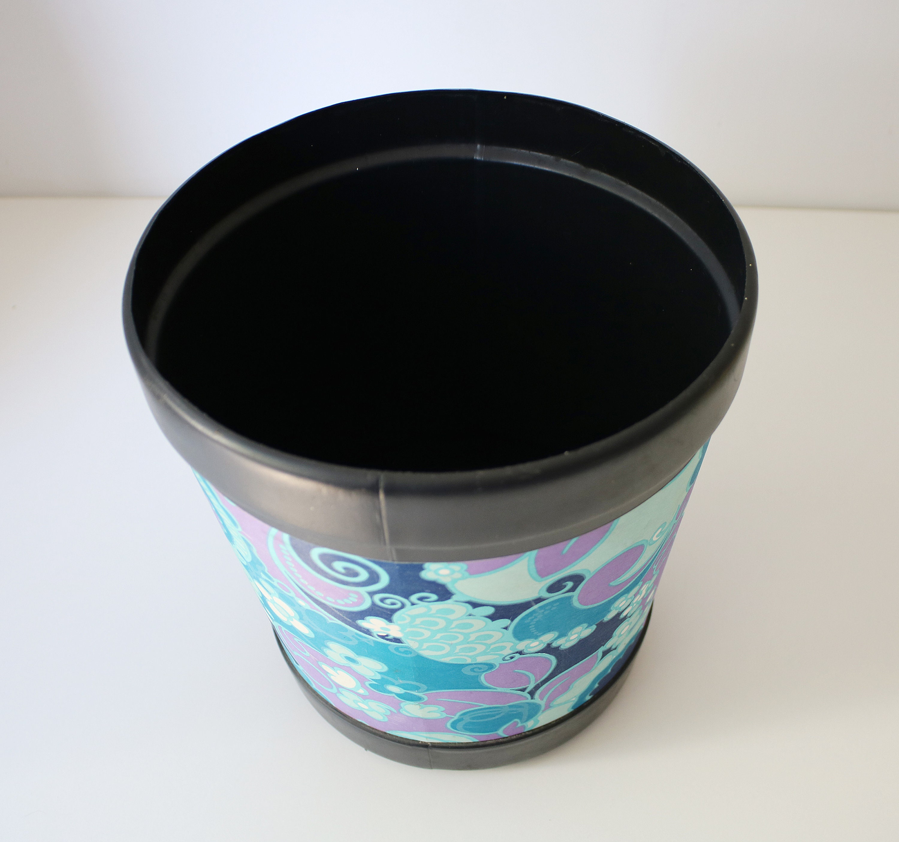 Flower power retro plastic bin plant pot holder 60s 70s plysu