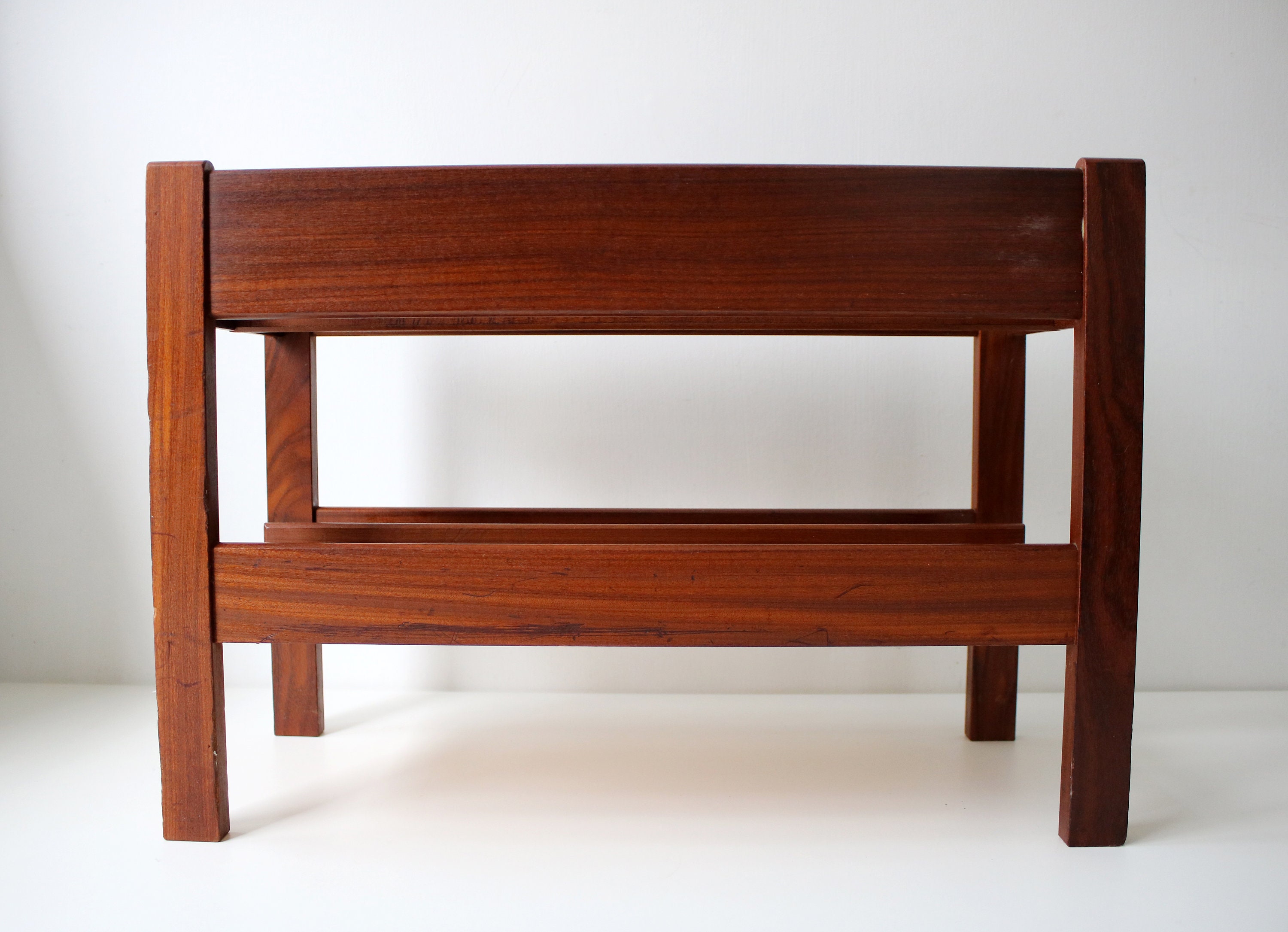 Mid Century Heals magazine / record rack in teak Cantebury design by