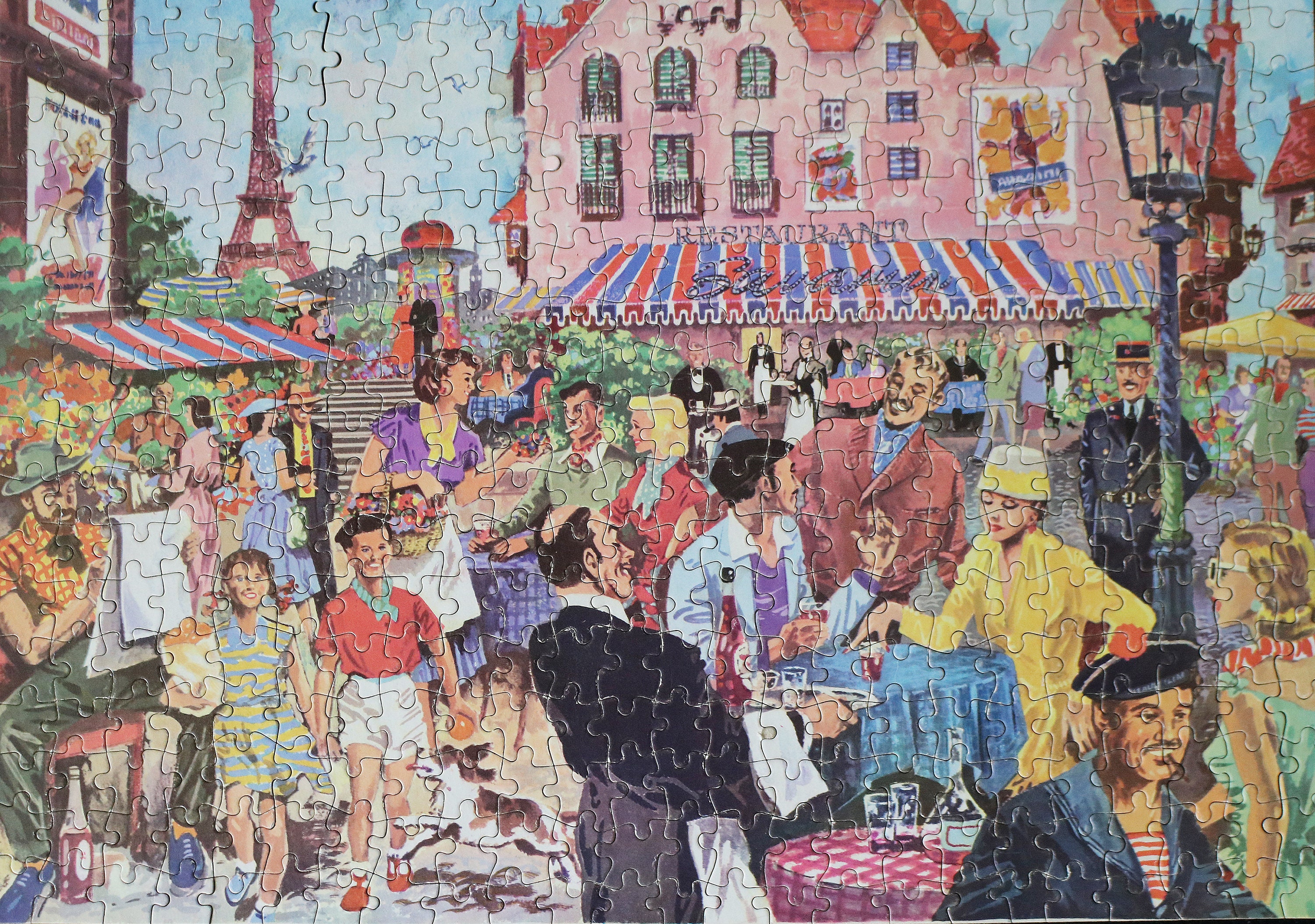 Mid century jigsaw puzzle Parisian Cafe by Good Companion over 400 pieces No. 72 of the range