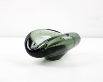 Per Lutken for Holmegaard smoked glass ashtray / dish signed and numbered