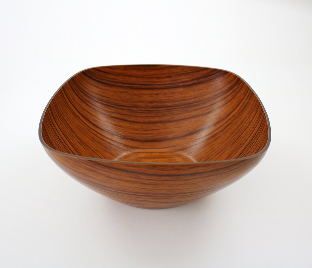 1970s Caleppio Robex Teak Effect Serving Bowl Mid Century Italian 1970s-caleppio-robex-teak-effect-serving-bowl-mid-century-italian