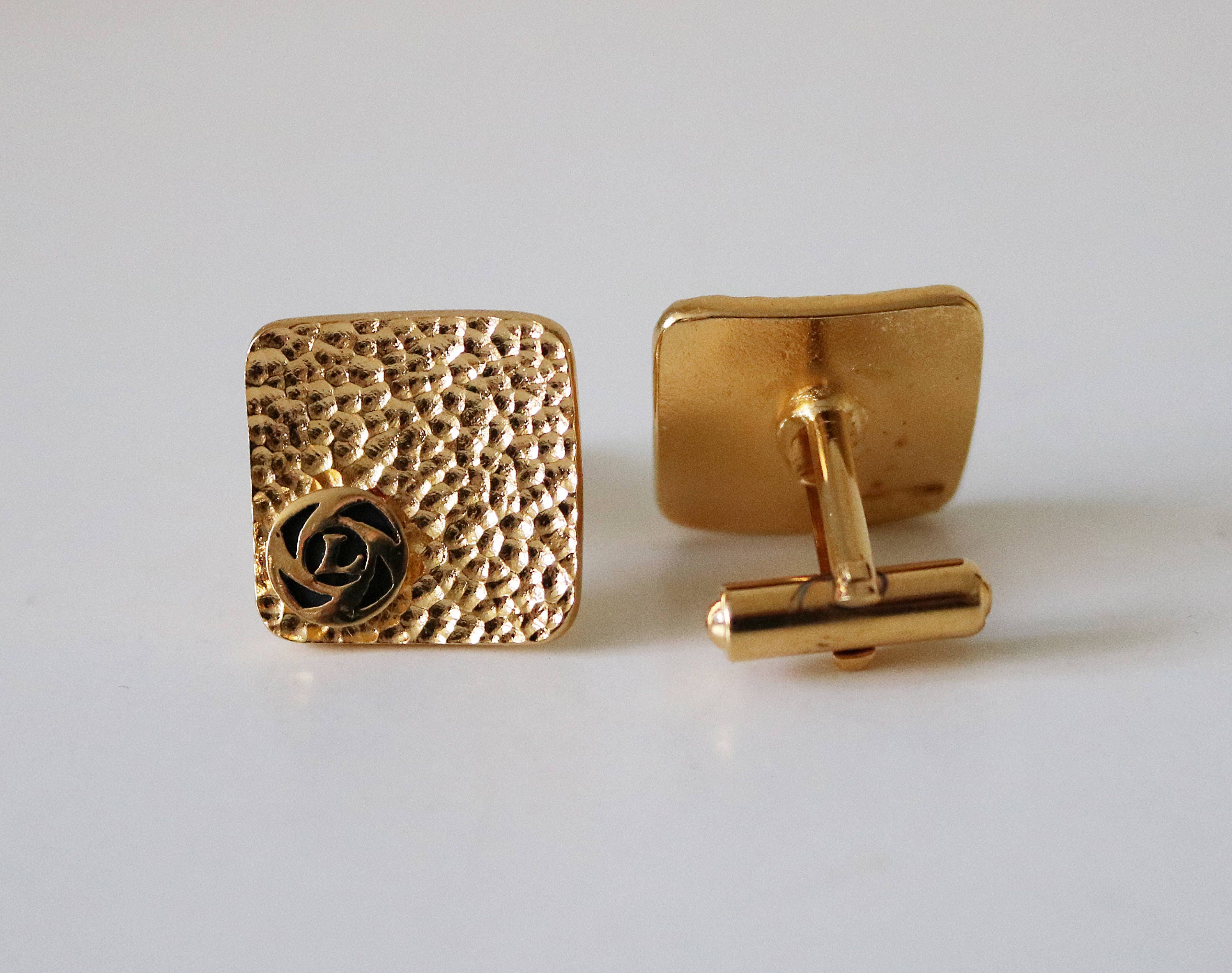 24k gold plated monogrammed cufflinks L by FInecraft Manufacturing Jewellery Co. Sydney