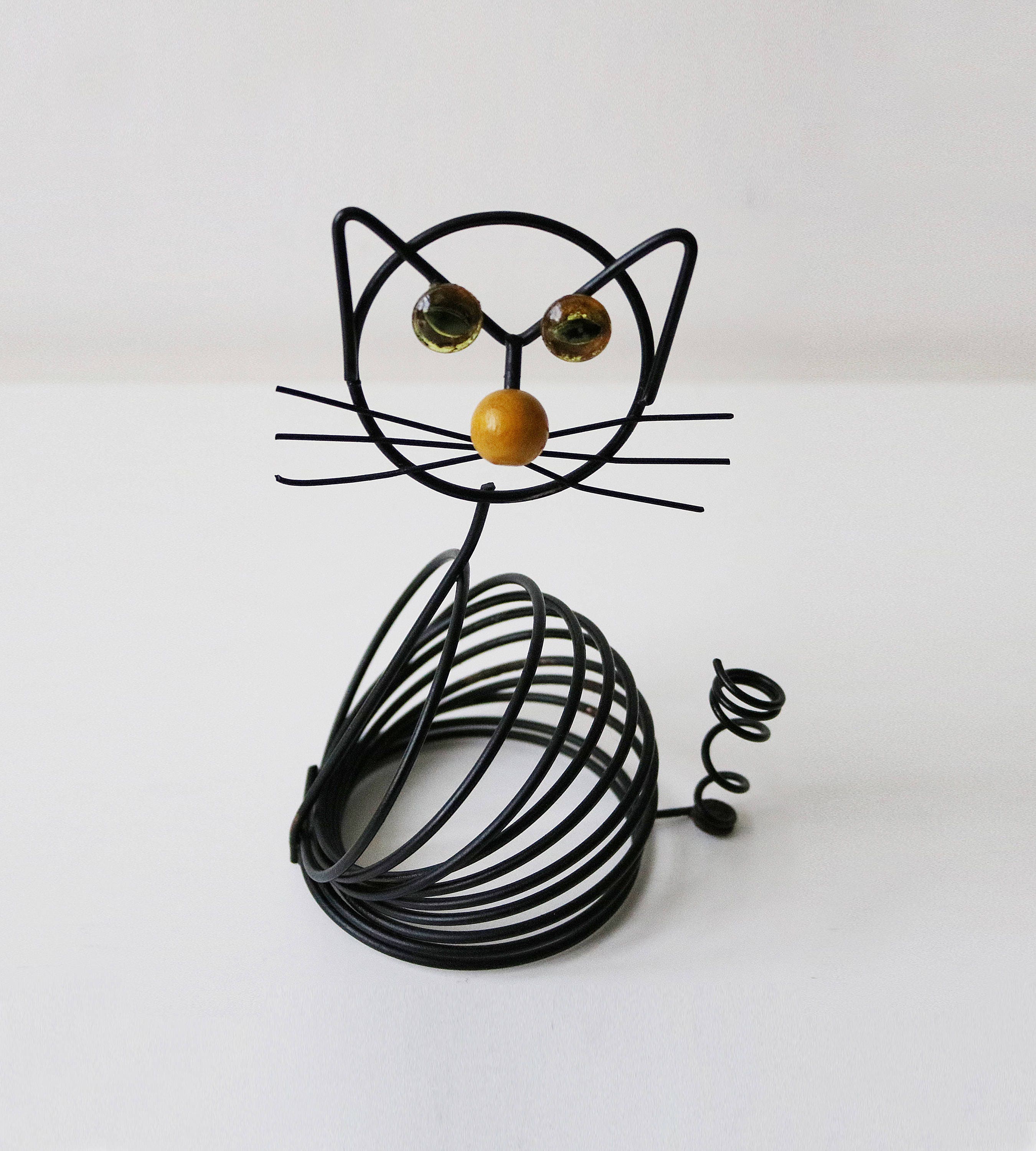 1950s atomic coiled wire cat letter rack pen holder - Richard Galef for ...