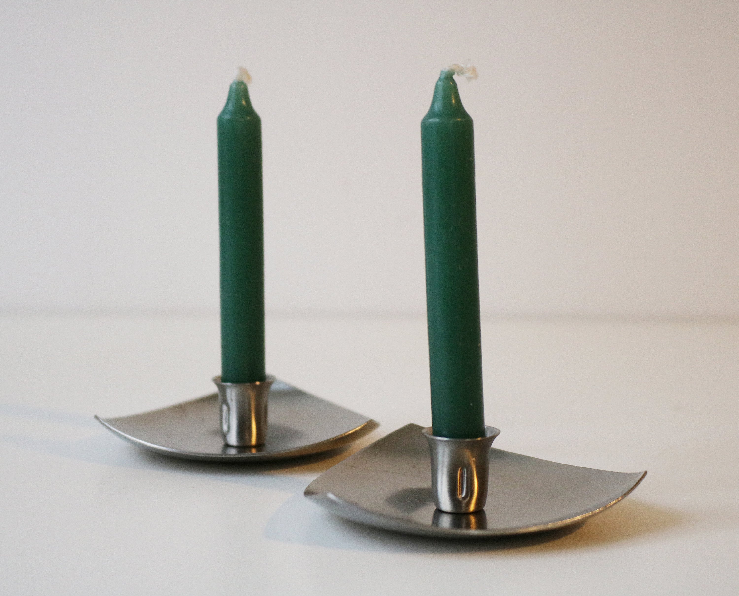 Stainless steel candle holders by Price 70s boxed small size for