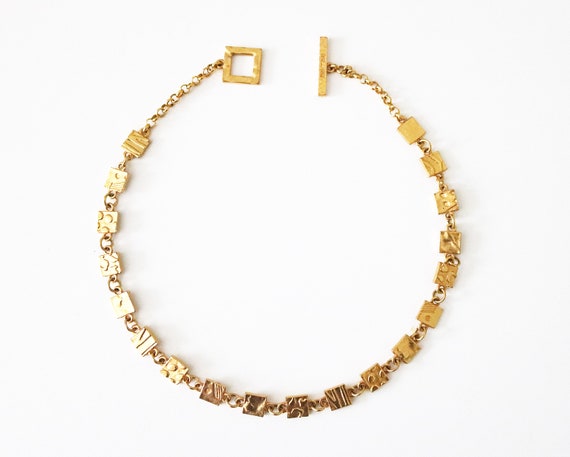 1990s French Biche de Bere necklace - gold finish… - image 1