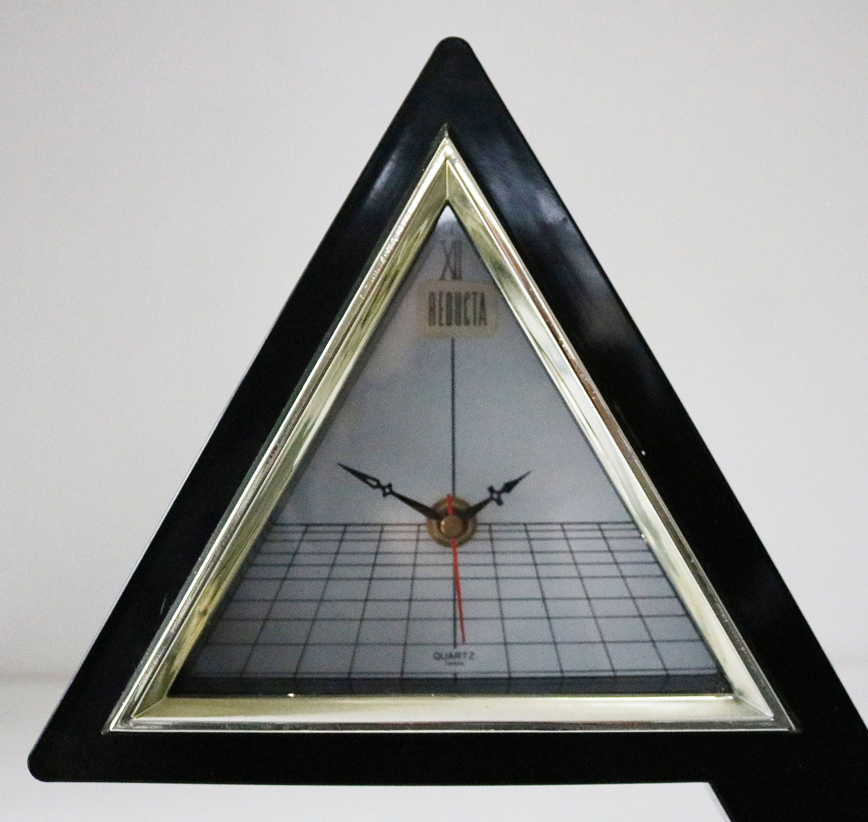 Rare Memphis style 80s 1980s floating geometric triangle clock by ...