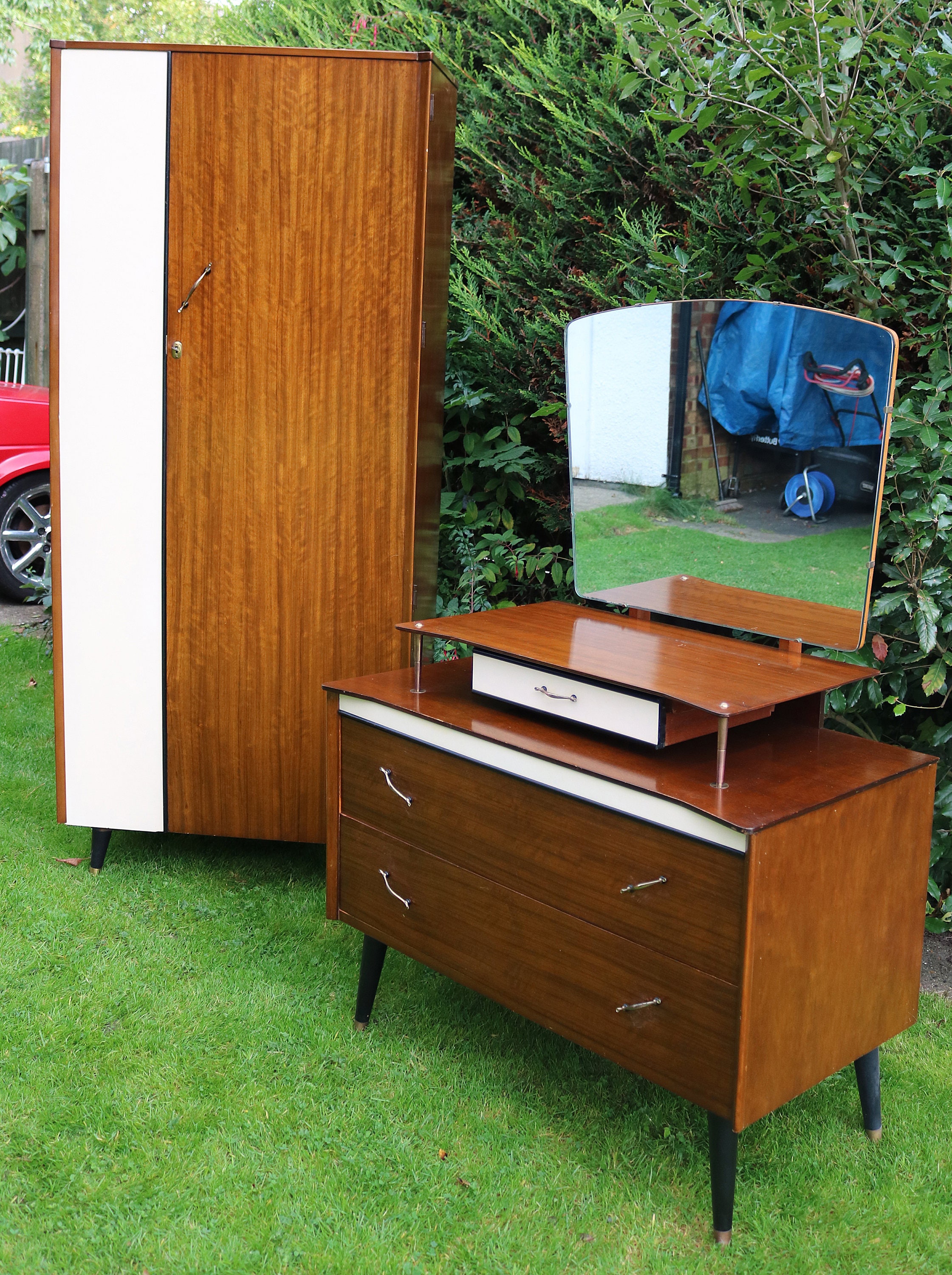 Mid century 50s 60s furniture wardrobe and dressing table ...