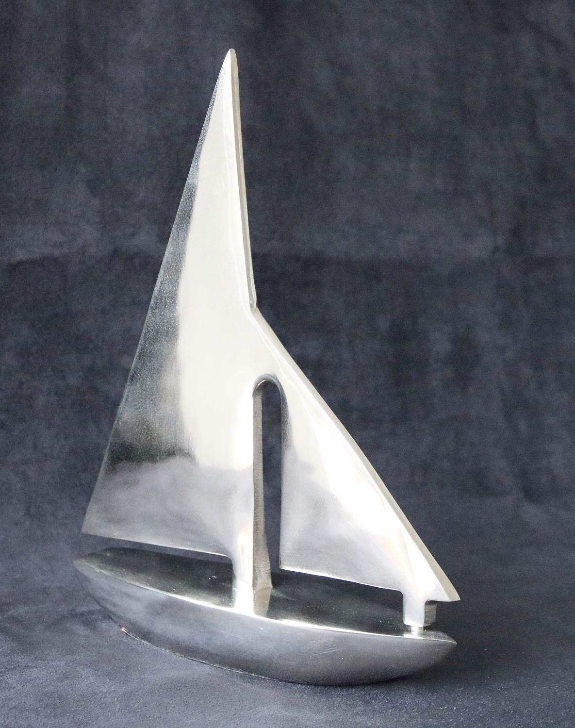 metal yacht statue