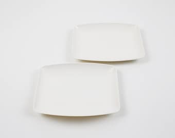 Pair of 1960s/70s Pan Am Panam cream melamine bread plates - 15cm