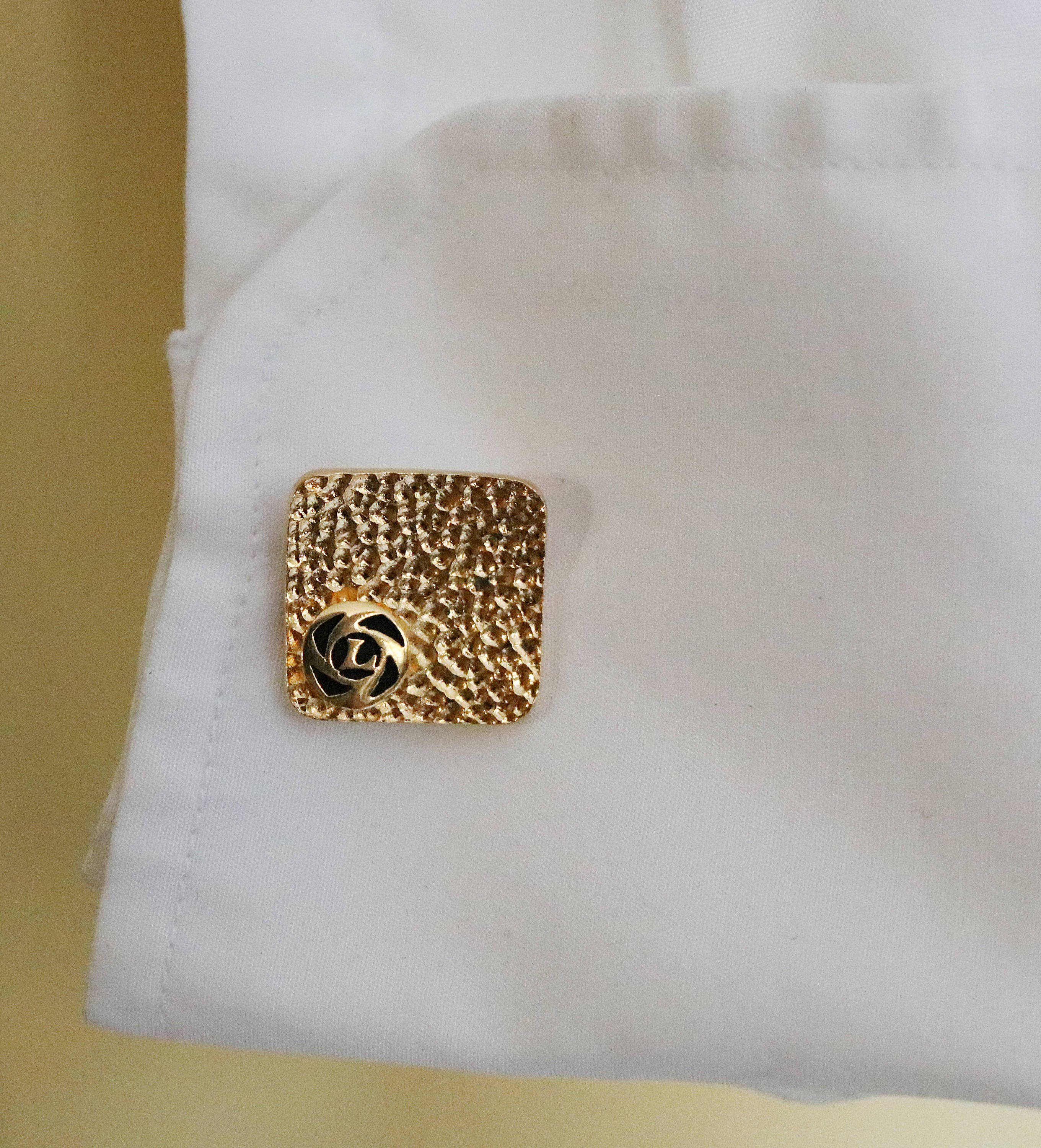 24k gold plated monogrammed cufflinks L by FInecraft Manufacturing Jewellery Co. Sydney