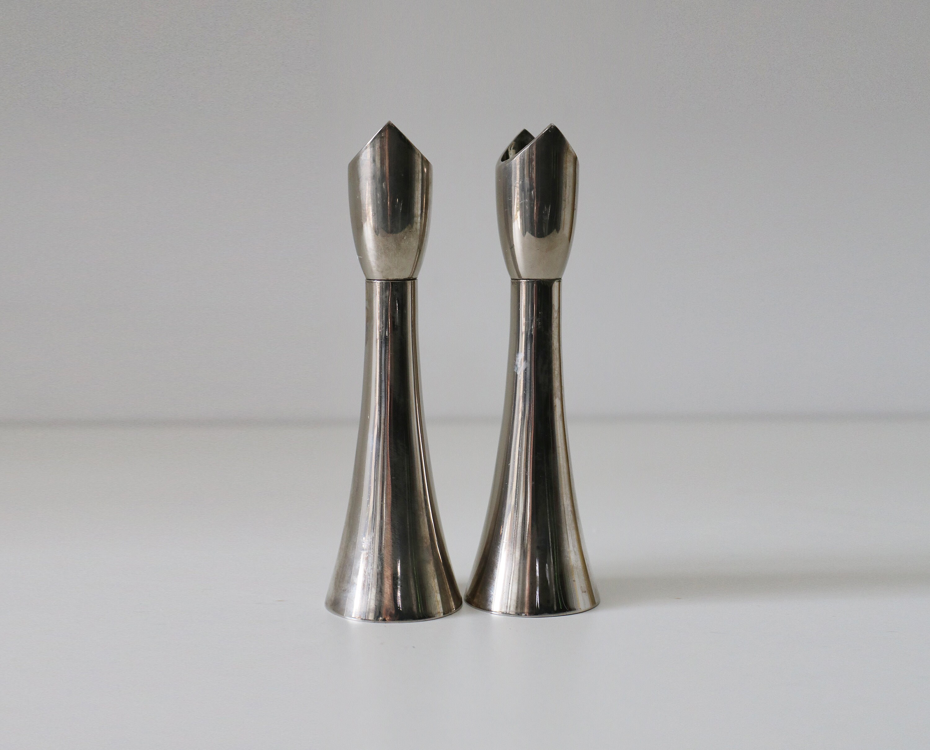 Pair of mid century silver plated candle holders by Grenadier England