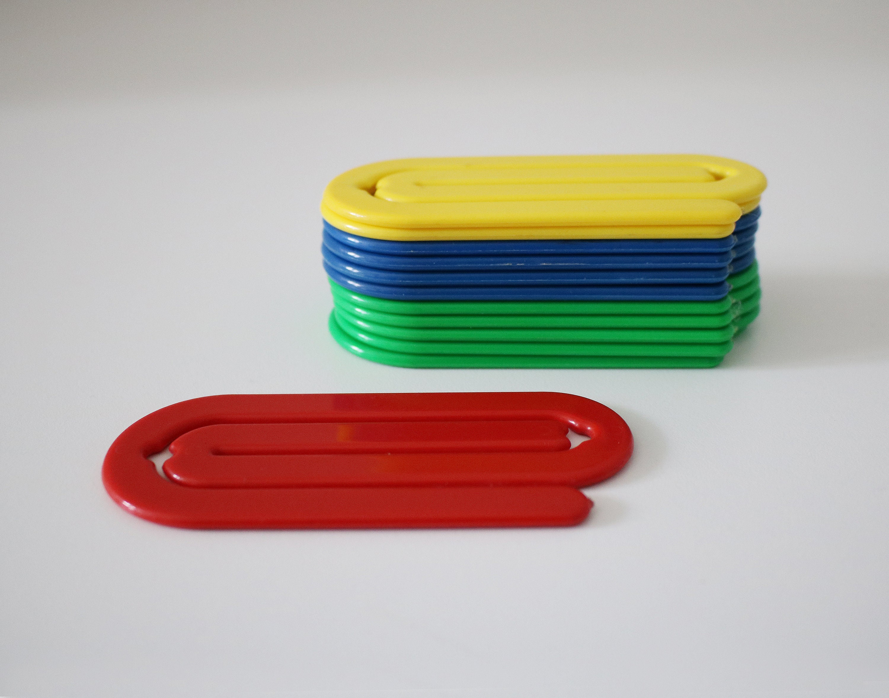1980s 90s giant plastic paper clip / book mark choose your colour