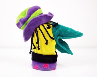 1990s Manhattan Toy Co. Funkadelic bird hand puppet - collectors item.