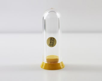 Ambrogio Rossari yellow and clear lucite cocktail stick / toothpick dispenser - 80s 90s Particolari Guzzini