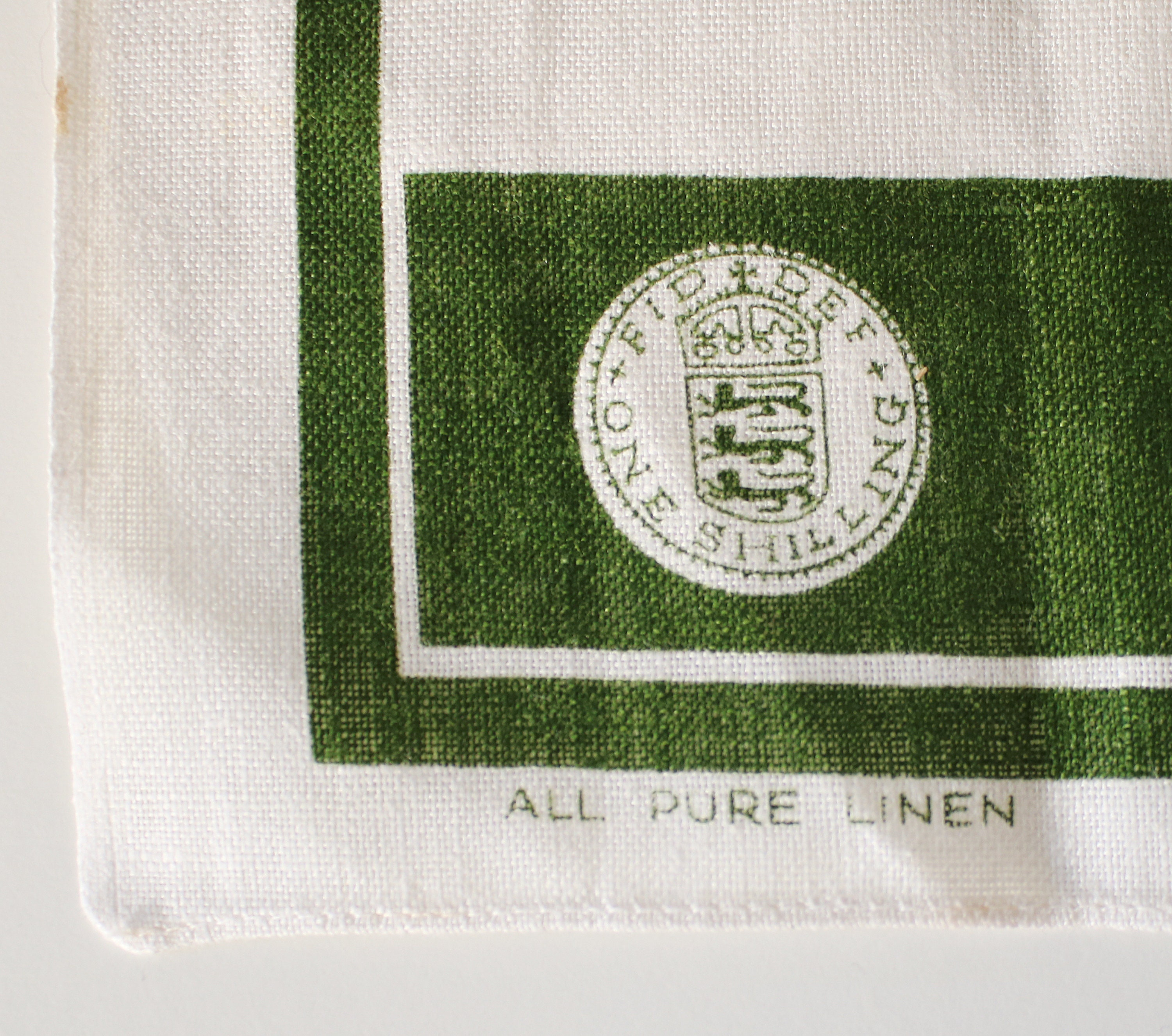 Vintage 1970s unused One Pound Sterling Linen Tea Towel