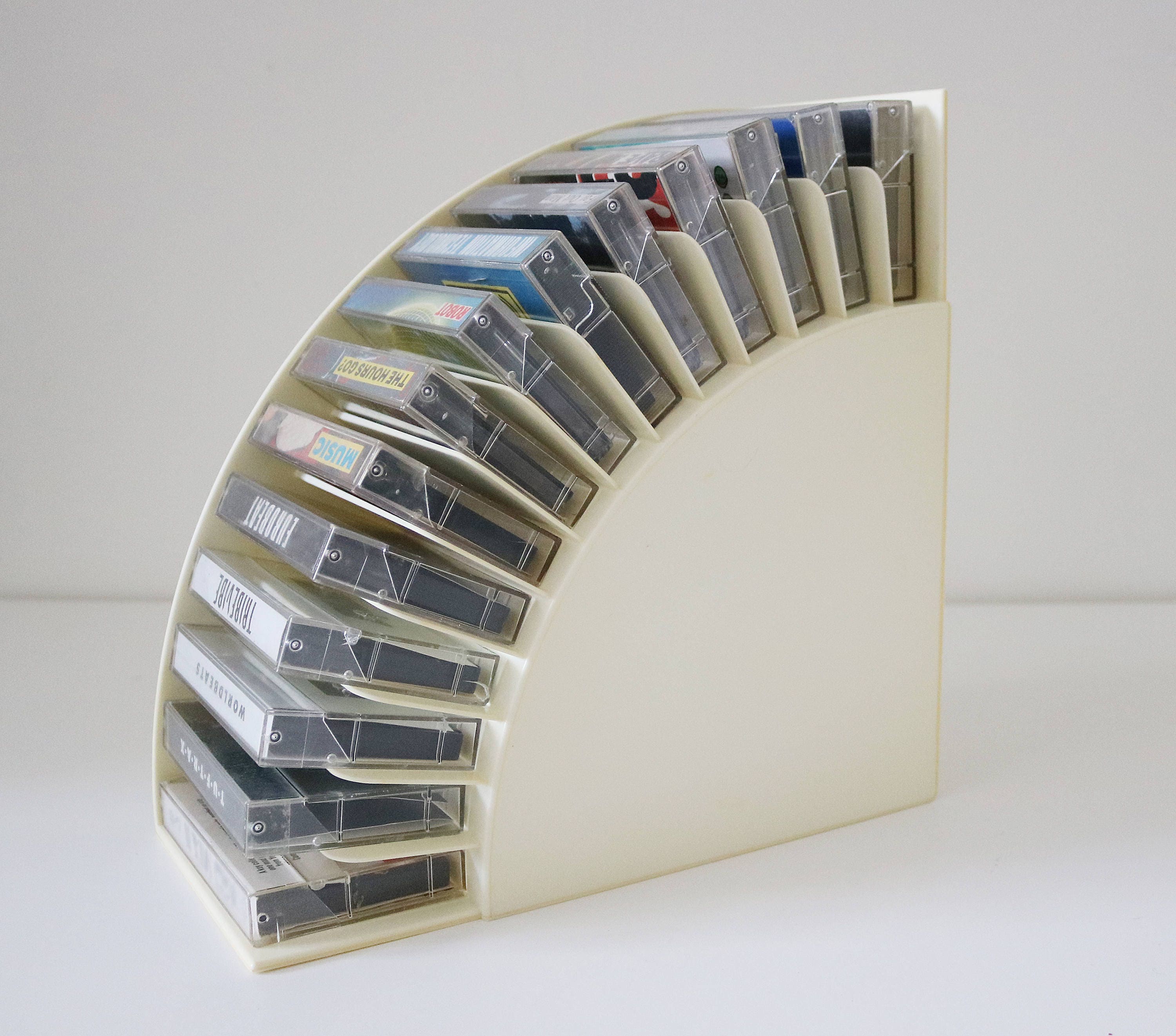 Retro plastic audio cassette storage system by Crayonne Habitat off