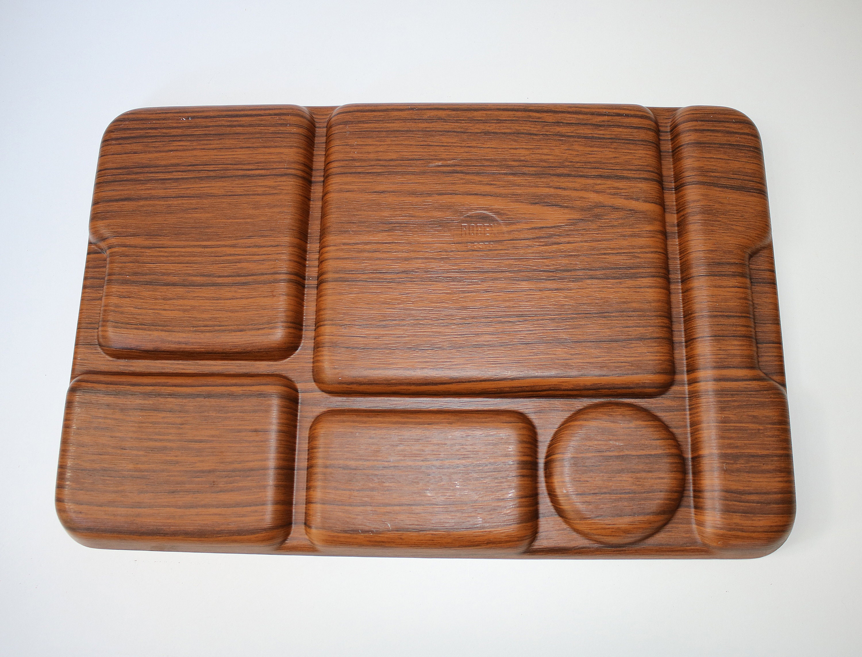 Robex mid century dinner tray retro TV dining teak effect laminate