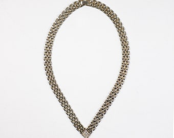 Pierre Cardin vintage diamante / crystal necklace 1980s - silver/gold gilt please read