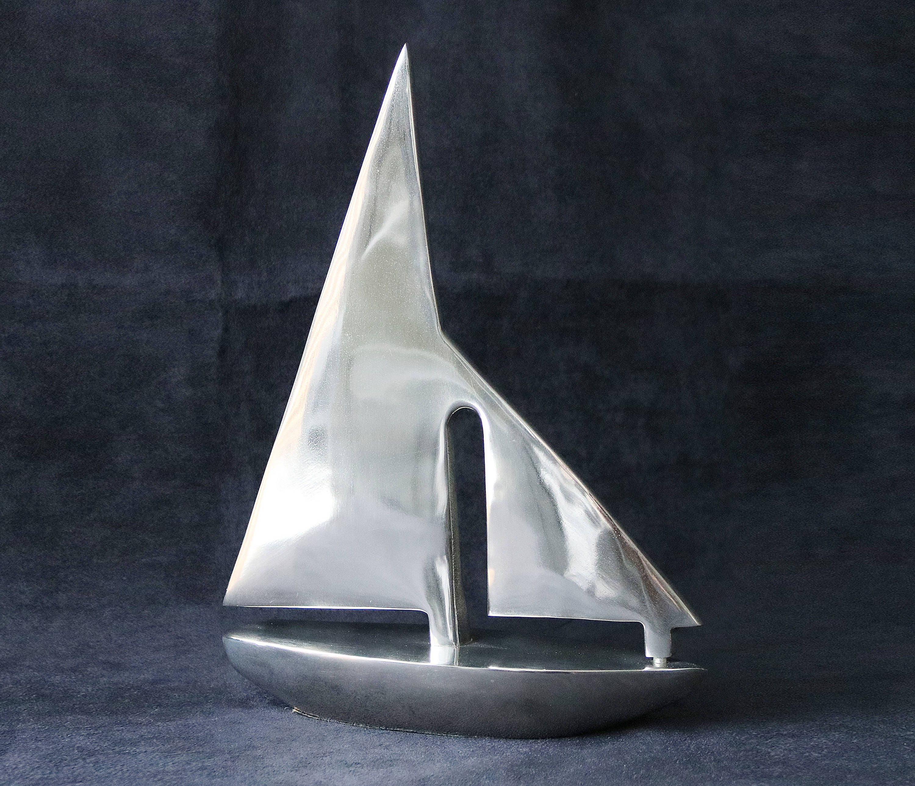 Aluminium sculpture yacht sailing boat