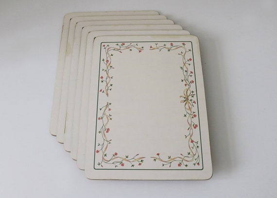 1980s Eternal Beau Design 6 Place Table Mats By Clover Leaf Etsy