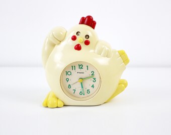 Rare vintage rooster / cockerel / chicken alarm clock by Ross - rare item