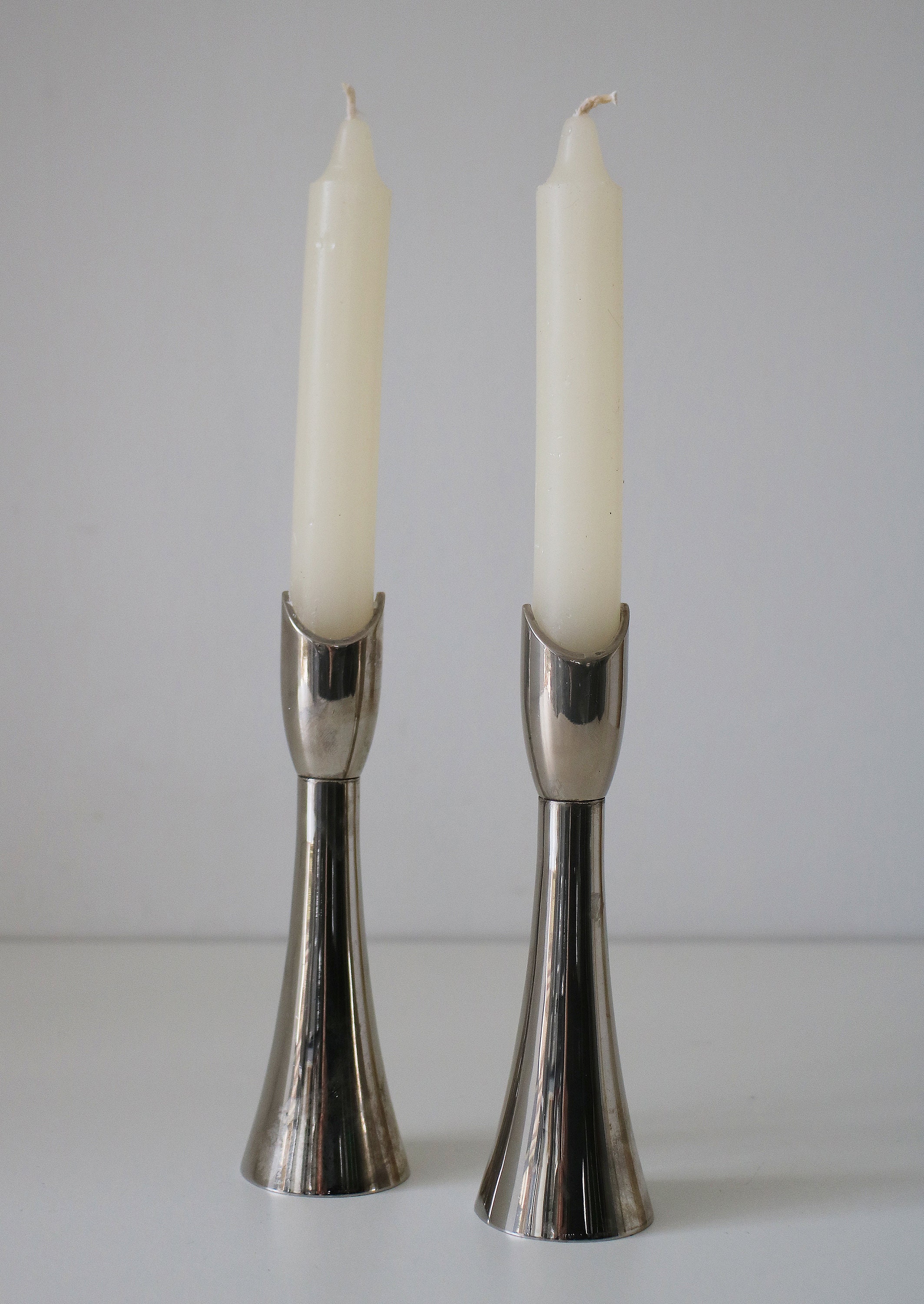 Pair of mid century silver plated candle holders by Grenadier England