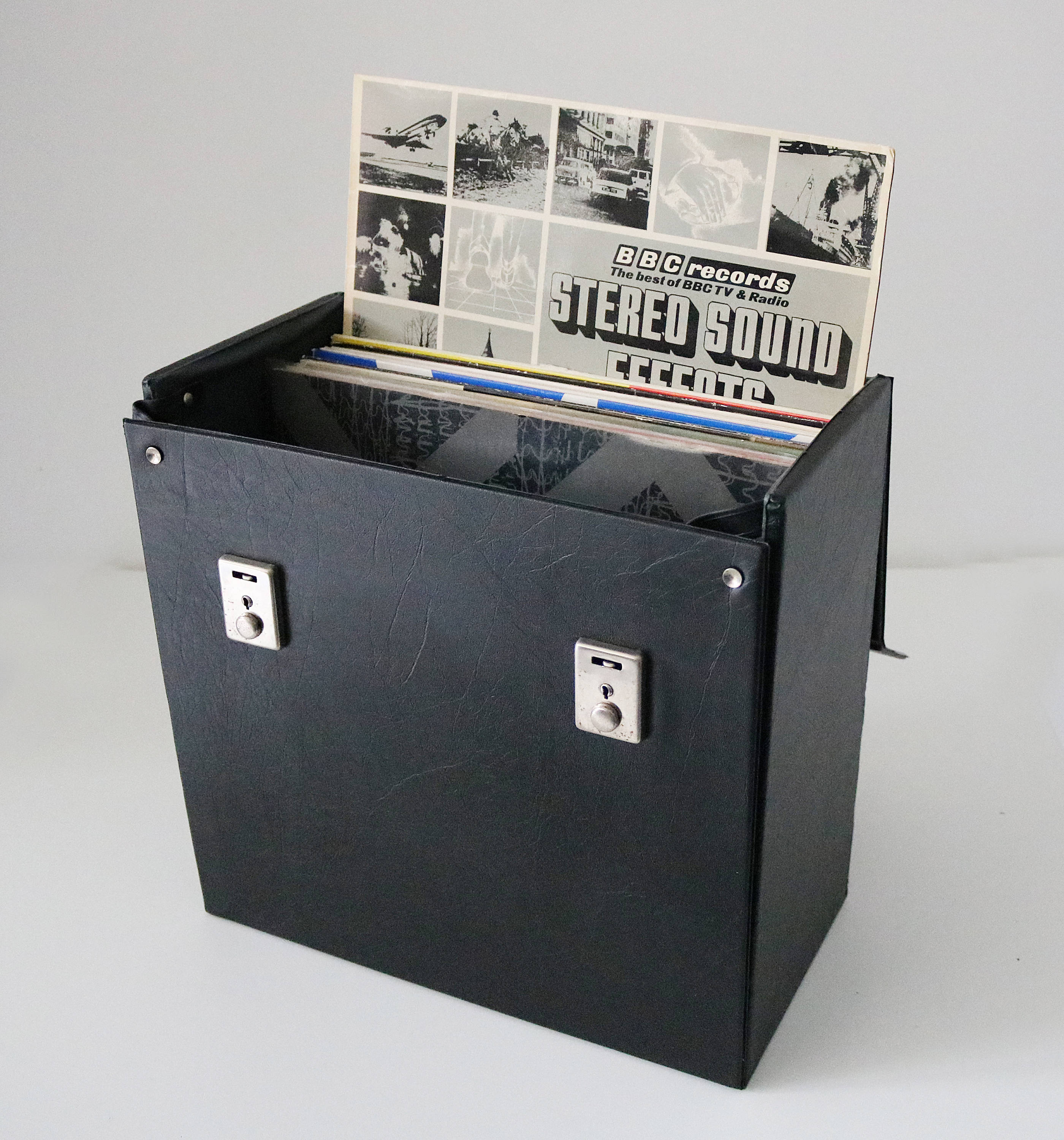 Black vinyl covered record case - vinyl albums 12 inch singles LP