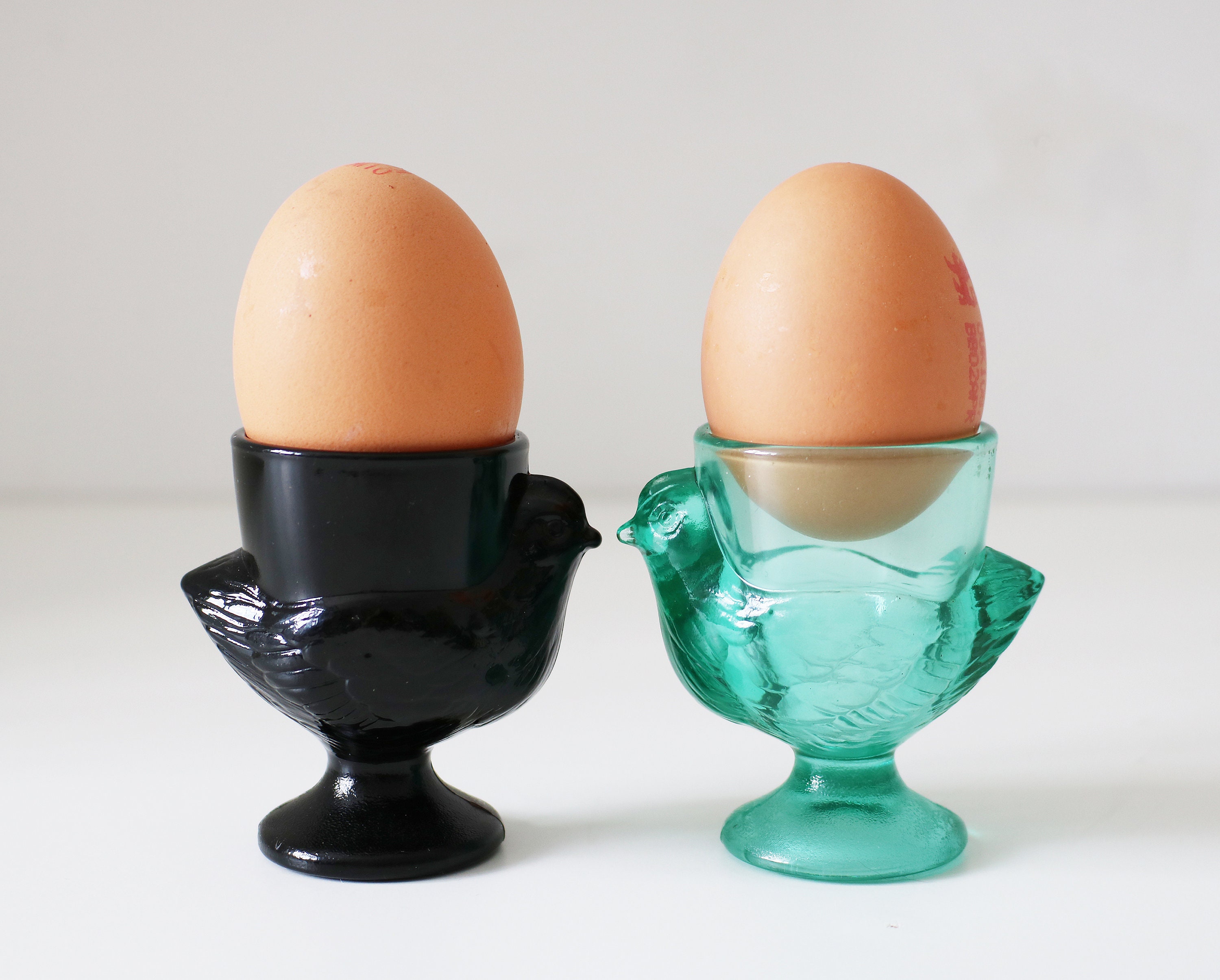 Individual vintage glass chicken egg cups by Arcoroc France Etsy