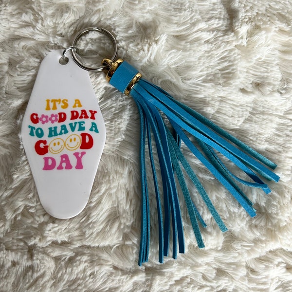 Bright Colorful Blue Have a Great Day / It's a great day to have a great day keychain / teenager first car keychain / keys / colorful