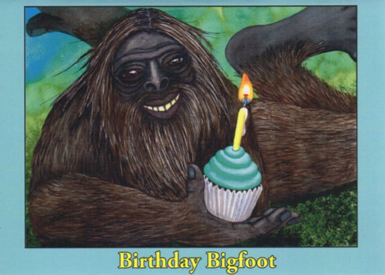 Birthday card Bigfoot Birthday Etsy