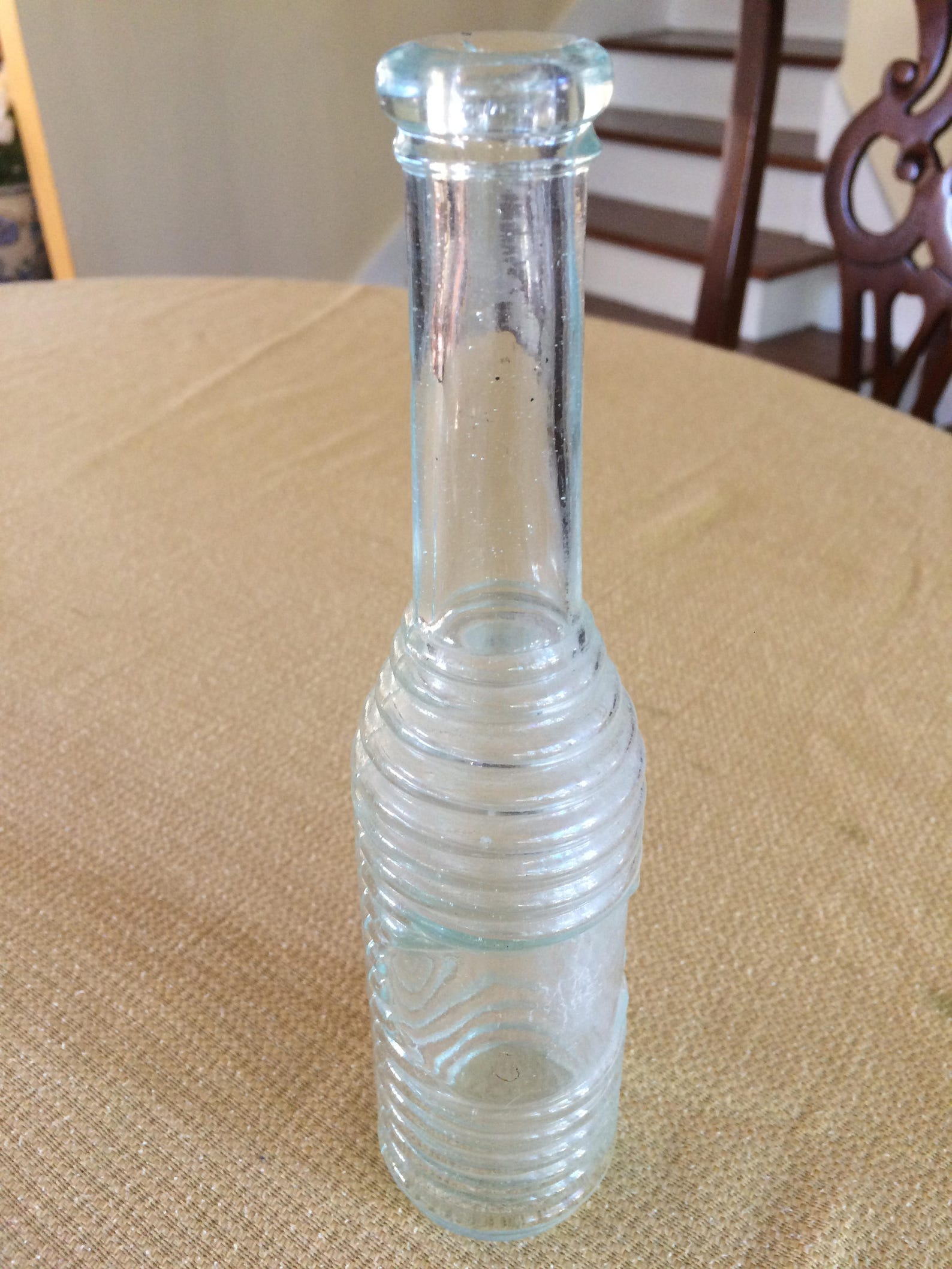 VINTAGE Collectible clear glass ribbed BOTTLE circa 1950's Etsy