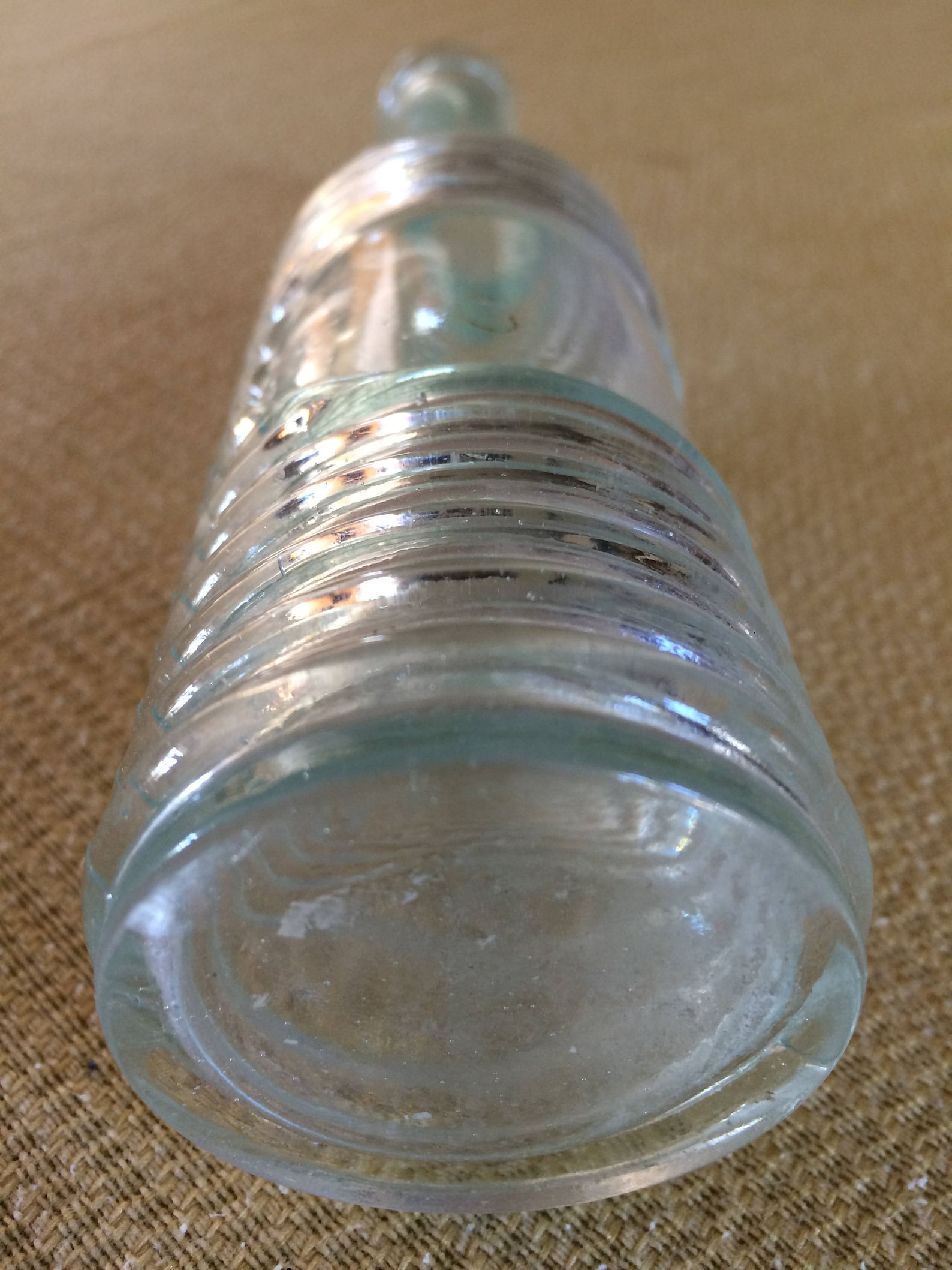 VINTAGE Collectible clear glass ribbed BOTTLE circa 1950's Etsy