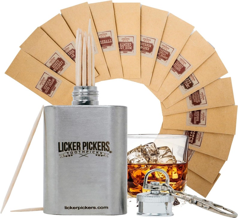 Liquor-Infused Toothpicks: Cheers to Dad Celebrating Father's Day in Style Embrace Dad's Rugged Spirit And Unleash The Cool. Free Shipping image 1