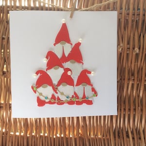 Gnome kerstkaart handgemaakt