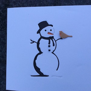 Snowman and Robin Christmas Card