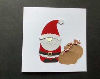 Handmade Christmas Card - Santa with his sack