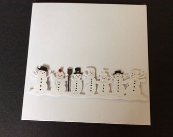 Handmade Snowman Christmas card