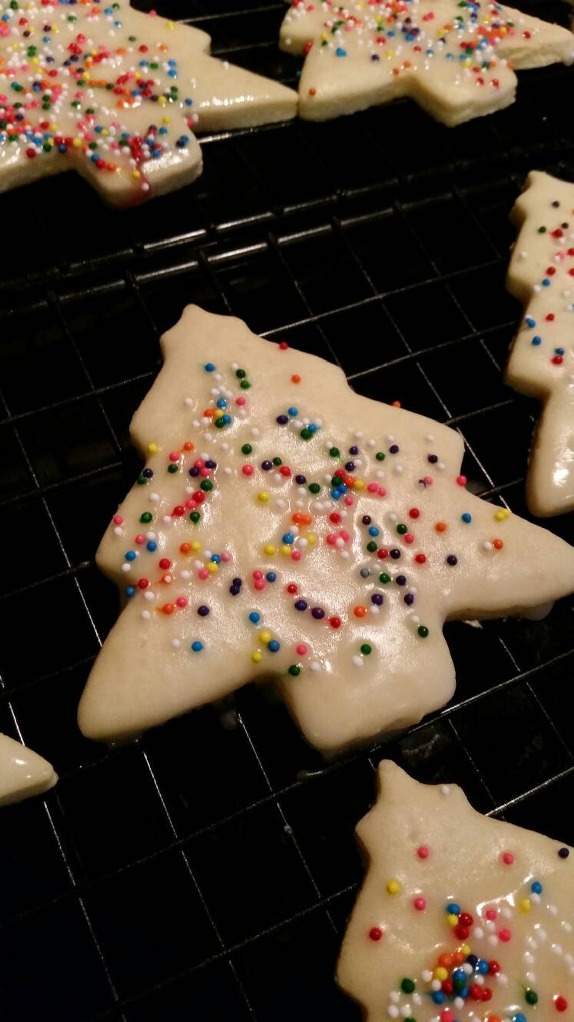 Homemade Glazed Sugar Cookies with Sprinkles Christmas Tree Etsy