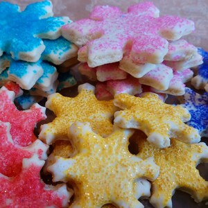 Homemade Glazed Sugar Cookie Snowflakes - 24 cookies