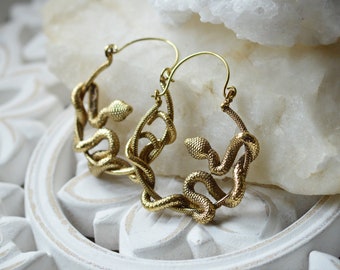 MEDUSA HOOPS* Intricate snake hoop earrings. Pagan, witchy, wicca, boho jewellery