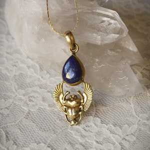 KHEPRI* Scarab and drop gemstone snake chain necklace. Delicate, bohemian, pretty jewellery