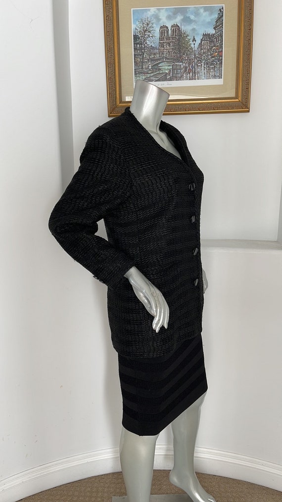 PHYLLIS Tweed Black Blazer Vintage 1980’s - image 2