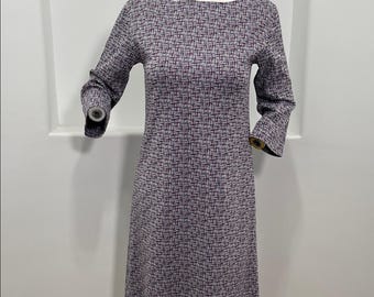 Vintage 60’s/ 70’s Long Sleeve Patterned Midi Dress