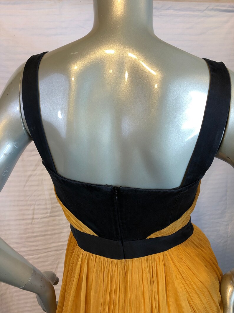 Andy The Anh Fit /& Flare Chiffon YellowBlack Dress Size 4