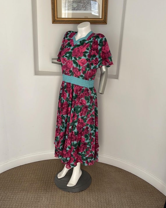 Diane Freis Original Dress Floral Vintage 80’s - image 2