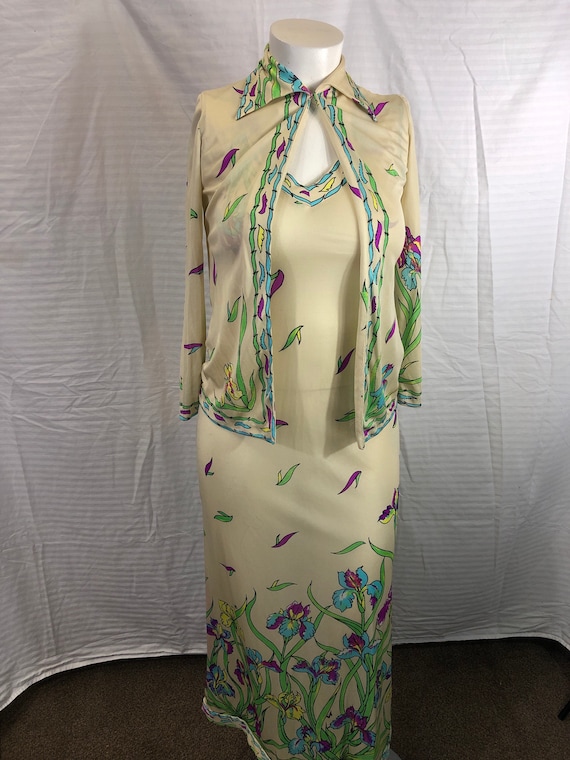 Miss Magnin At I. magnin Long Floral DRESS & Shir