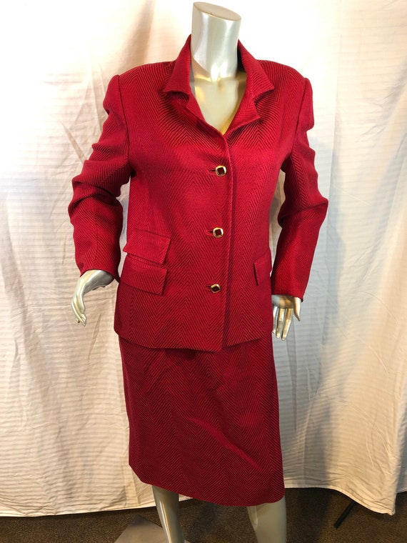 William Pearson Women Red Skirt& Blazer Suit Craf