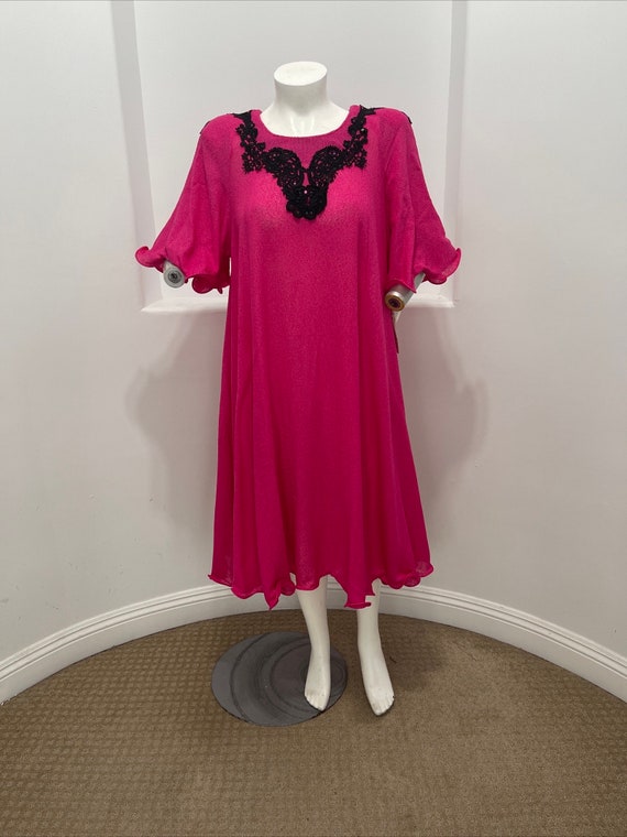 Spencer Alexis Pink Embroidered Rhinestone Dress V