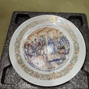 D’Arceau Limoges Lafayette Legacy Plate III 1974 COA Box Washington Lafayette